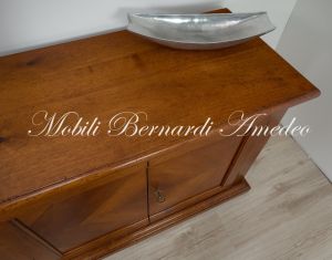 Removable living room furniture in walnut wood with classic style doors and drawers